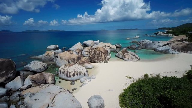 Aerial view of spring bay, Virgin Gorda, British Virgin Islands 
