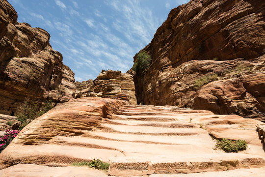  Road in  old Nabataean city Petra, Jordan