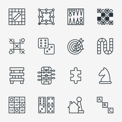 Board and party games outline icons © K3Star