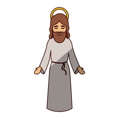 Jesus cartoon icon. Holy night family christmas and betlehem theme. Isolated design. Vector illustration