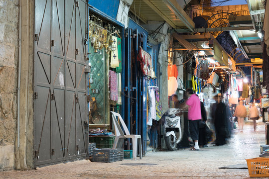 Shops in Jerusalem old city, Israel.