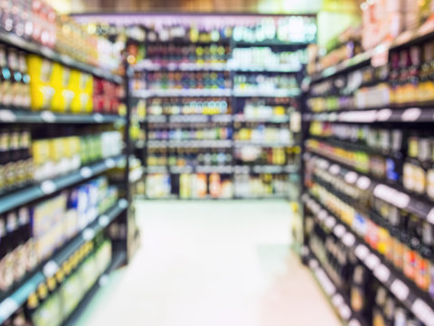 Blur shelf display Supermarket Retail Wholesale Business Grocery store