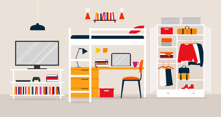 Vector interior of a dormitory