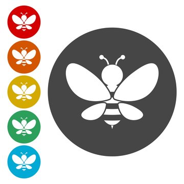 Bee Silhouette illustration icons set 