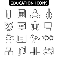 education icons, outline icons