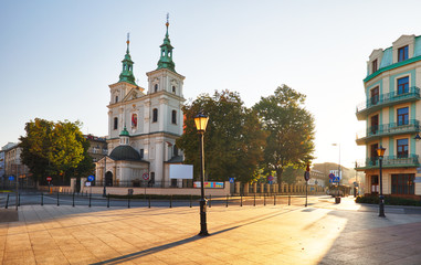 Krakow, square Matejko with the churches of St. Florian, Poland - obrazy, fototapety, plakaty