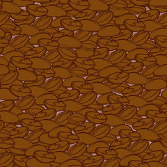 Seamless coffee beans background. Hand drawn illustration in sketch style. EPS10 vector illustration