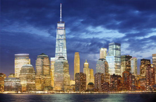 Fototapeta Manhattan skyline, New York City at night