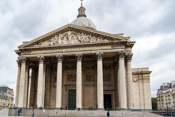 PARIS, FRANCE, apr 26 2016 Main facade of the Pantheon in the city of Paris, France