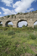 Fototapeta na wymiar Acquedotto nel parco Romano