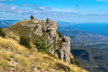 Rocks on the top of the mountain Demerdzhi