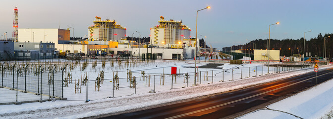 Swinoujscie,Poland,January 2016:LNG terminal in Swinoujscie,Pola