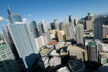 Fototapeta na wymiar Makati Skyline, Manila - Philippines. Makati is a city in the Philippines’ Metro Manila region and the country’s financial hub.