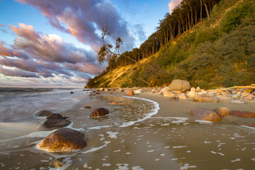 Naklejka premium sea cliffs on the Baltic coast, the island of Wolin, Poland