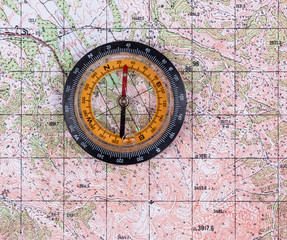 compass on the map