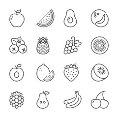 fruits line icons 1