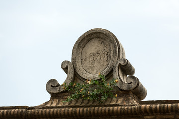  The architectural detail from the Honourable Courtyard in the Castle of Angel in Rome