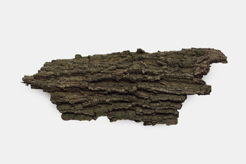 dried bark isolated on white background