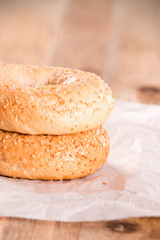 Sesame bagels. 