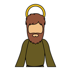 Joseph cartoon icon. Holy night family christmas and betlehem theme. Isolated design. Vector illustration