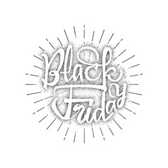 Fototapeta premium Black Friday dotworking sale - stickers, badges, has written calligraphy tools and modified to simple forms