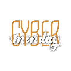 Cyber monday hand-lettering text . Handmade vector calligraphy for your design