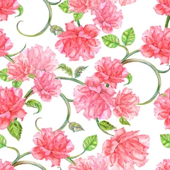 Foto op Plexiglas elegance seamless texture with fancy flora. watercolor painting © Aloksa
