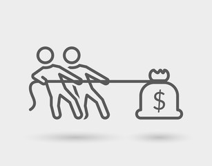 team effort line icon