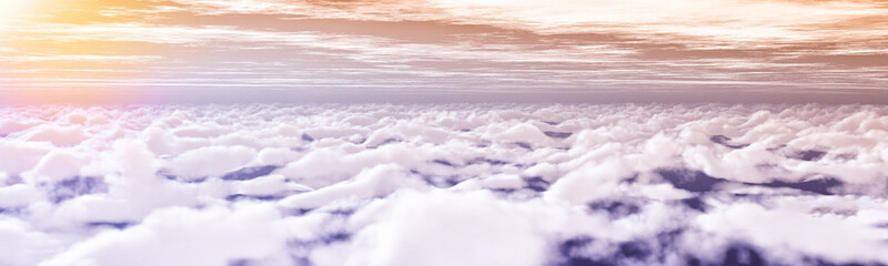 Sky with clouds at sunset or sunrise.