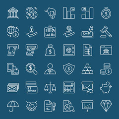 finance white thin line iconset