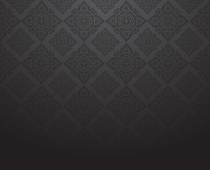Line Thai, black color tradition abstract background