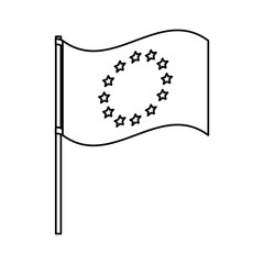 European union flag icon. Europe eu country national and politics theme. Isolated design. Vector illustration