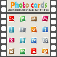 moto racing icon set