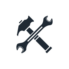 cross wrench and hammer