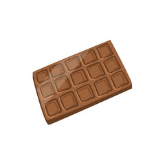 Milk Chocolate Bar Bright Color Isolated Illustration