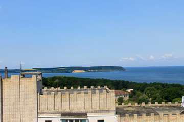 Fototapeta premium View on the river Dnieper in Svetlovodsk, Ukraine