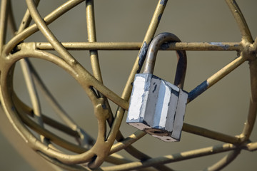Fototapeta na wymiar Closeup of a padlock