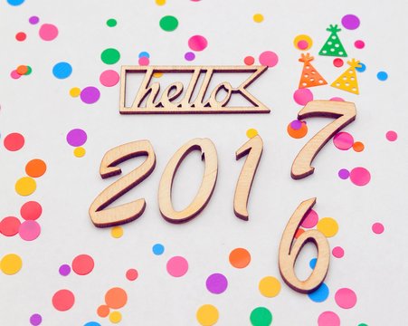 Happy New Year 2017 replace 2016 concept