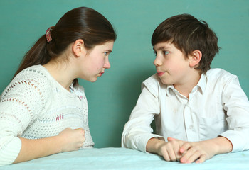 eurpean siblings brother and sister quarelling