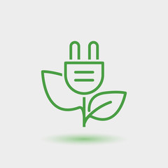 green energy thin line icon
