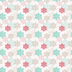 Snowflakes pattern. Vector seamless background.