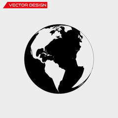 Planet Earth globe icon, vector illustration, isolated