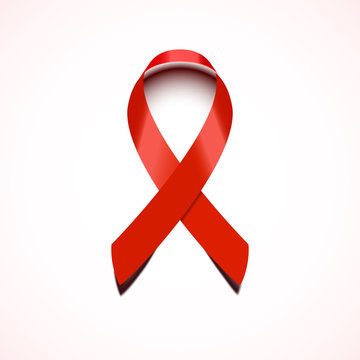 AIDS awareness ribbon vector illustration, isolated on white