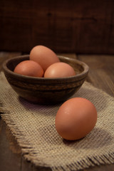 Brown chicken eggs