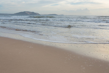 beautiful landscape summer sea with sand beach and clear sky