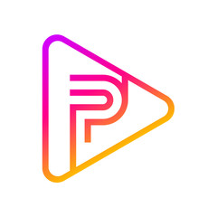 Letter P Multimedia and Play logo design