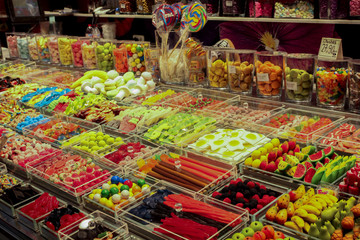 Sweets in a market in Barcelona