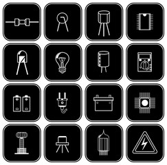 Set of various electrical parts