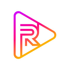 Letter R Multimedia and Play logo design