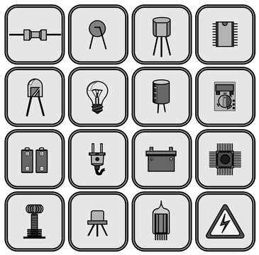 Set of various electrical parts